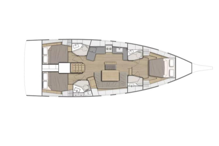 Manufacturer Provided Image: Layout of Beneteau Oceanis 46.1 yacht, year 2025.