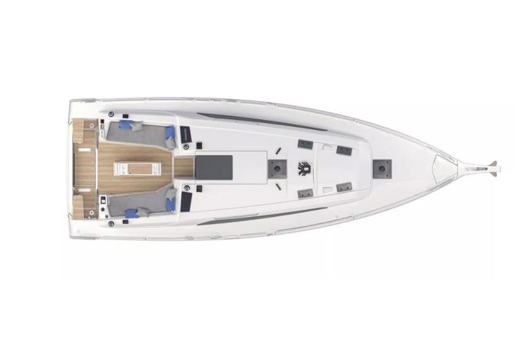 Manufacturer Provided Image: Top view of 2026 Beneteau Oceanis 37.1 sailboat, showcasing deck layout and design.