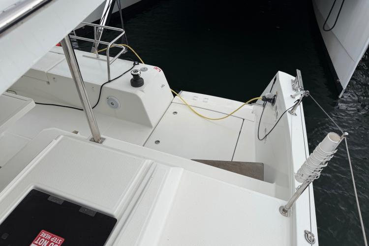 2020 Fountaine Pajot Astrea 42 yacht deck, featuring sleek design and modern fittings.