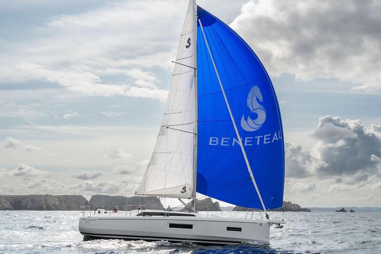 Manufacturer Provided Image: 2026 Beneteau Oceanis 37.1 sailing on open water with blue and white sails.